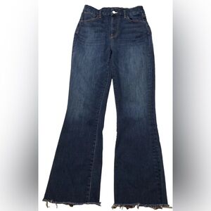 Frank & Eileen Killian Jeans Raw Hem Ankle Crop Flare Blue Womens 26